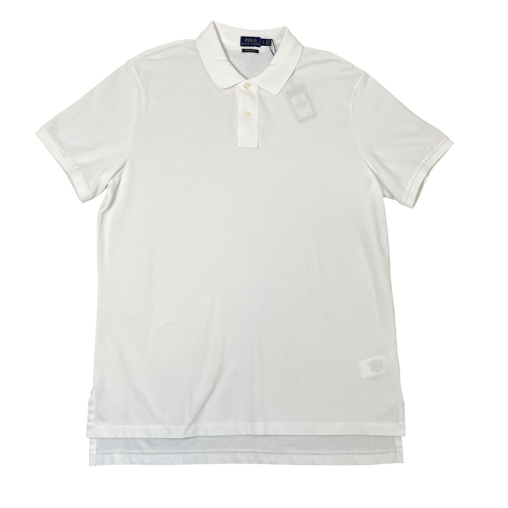 Polo Ralph Lauren Polo Shirt Mens Large White Cotton Luxury Old Money Preppy NWT